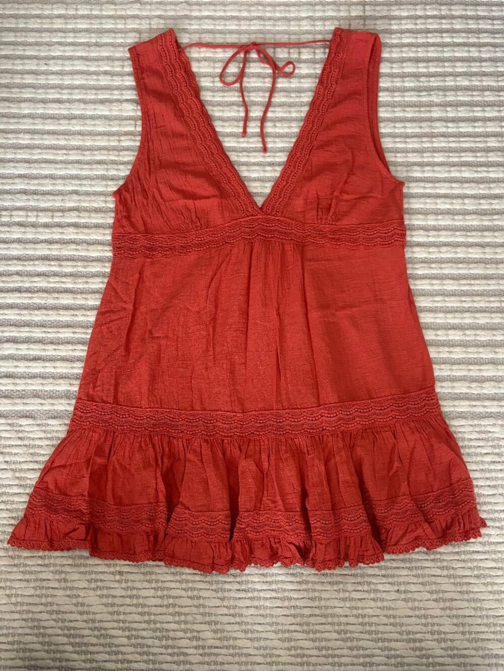Honorine Terracotta Orange Mini Dress Cover Up Size S